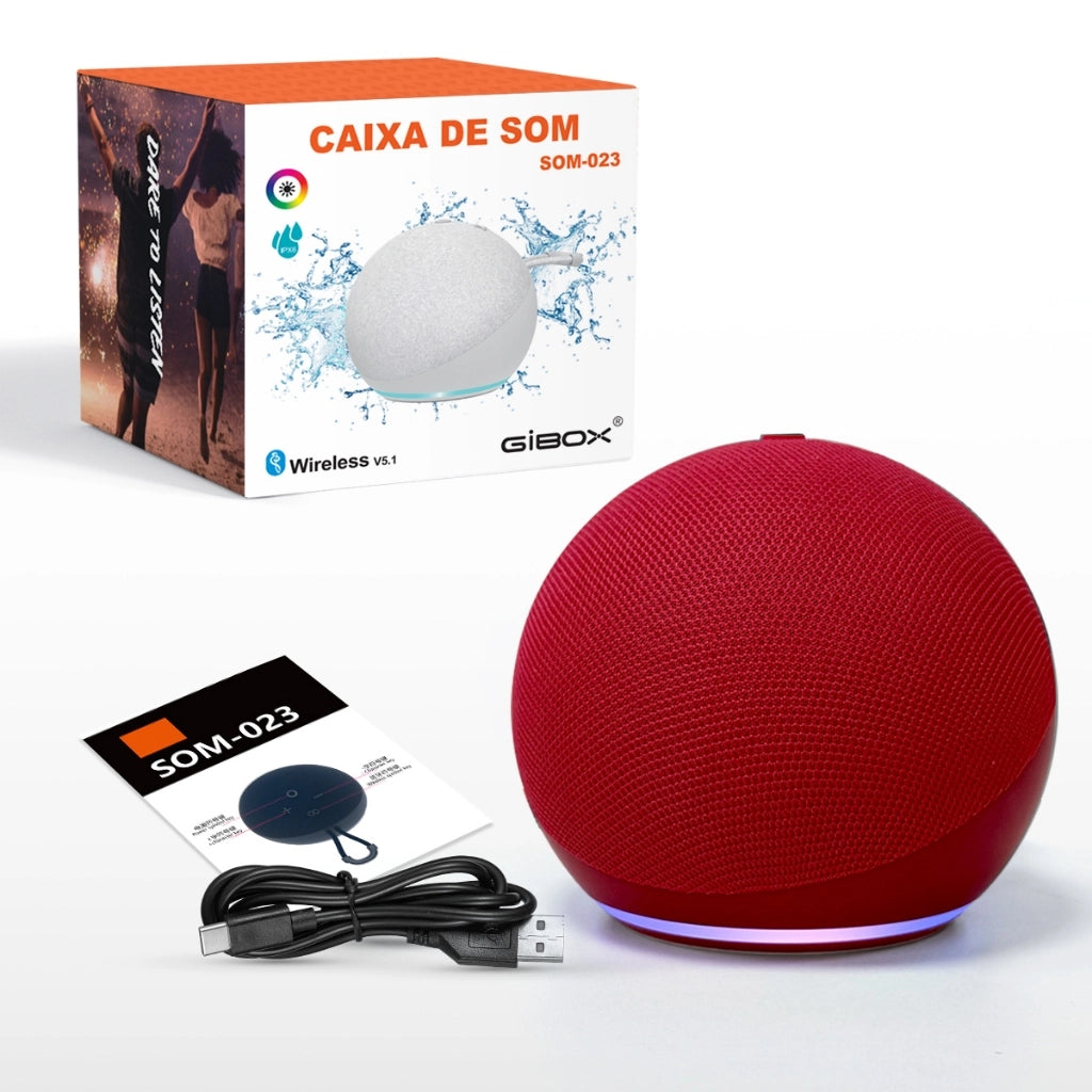 Portable Bluetooth Speaker with RGB LightsBass Sound IPX6 Waterproof Supports TWS PairingFM RadioTF Card / USB Drive Playback