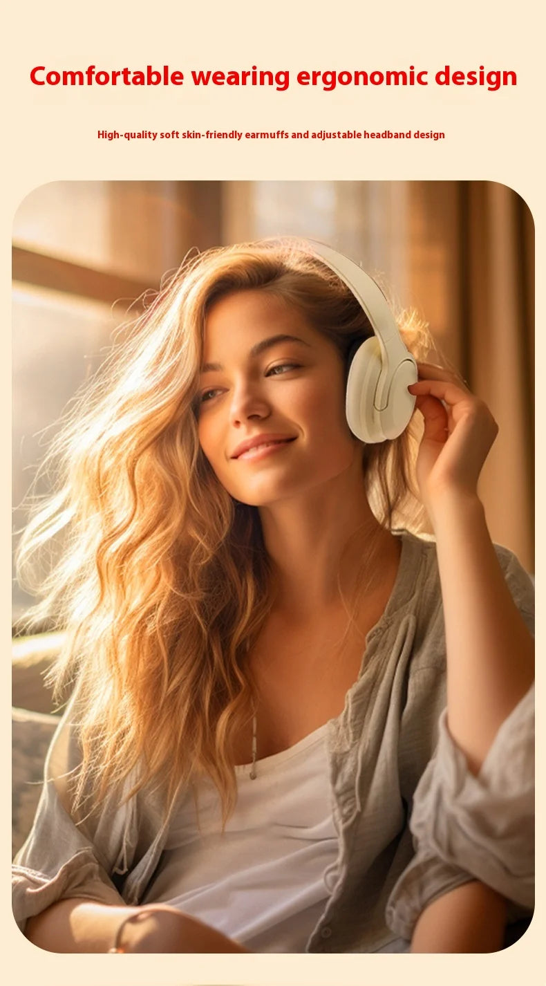 Wireless Bluetooth headset does not enter the ear, noise cancellation, ultra-long battery life, large power headse