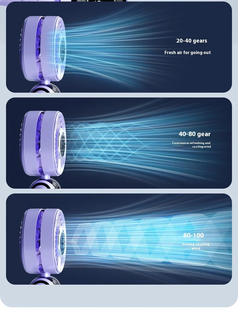 Ventilateur de refroidissement haute vitesse CryoFlow (avec plaque de refroidissement métallique intégrée pour une sensation glaciale instantanée au contact de la peau) Ventilateur portable ErgoFlow Pro