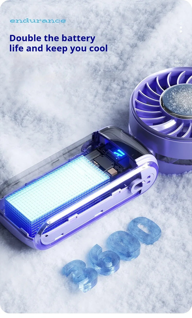 Ventilateur de refroidissement haute vitesse CryoFlow (avec plaque de refroidissement métallique intégrée pour une sensation glaciale instantanée au contact de la peau) Ventilateur portable ErgoFlow Pro