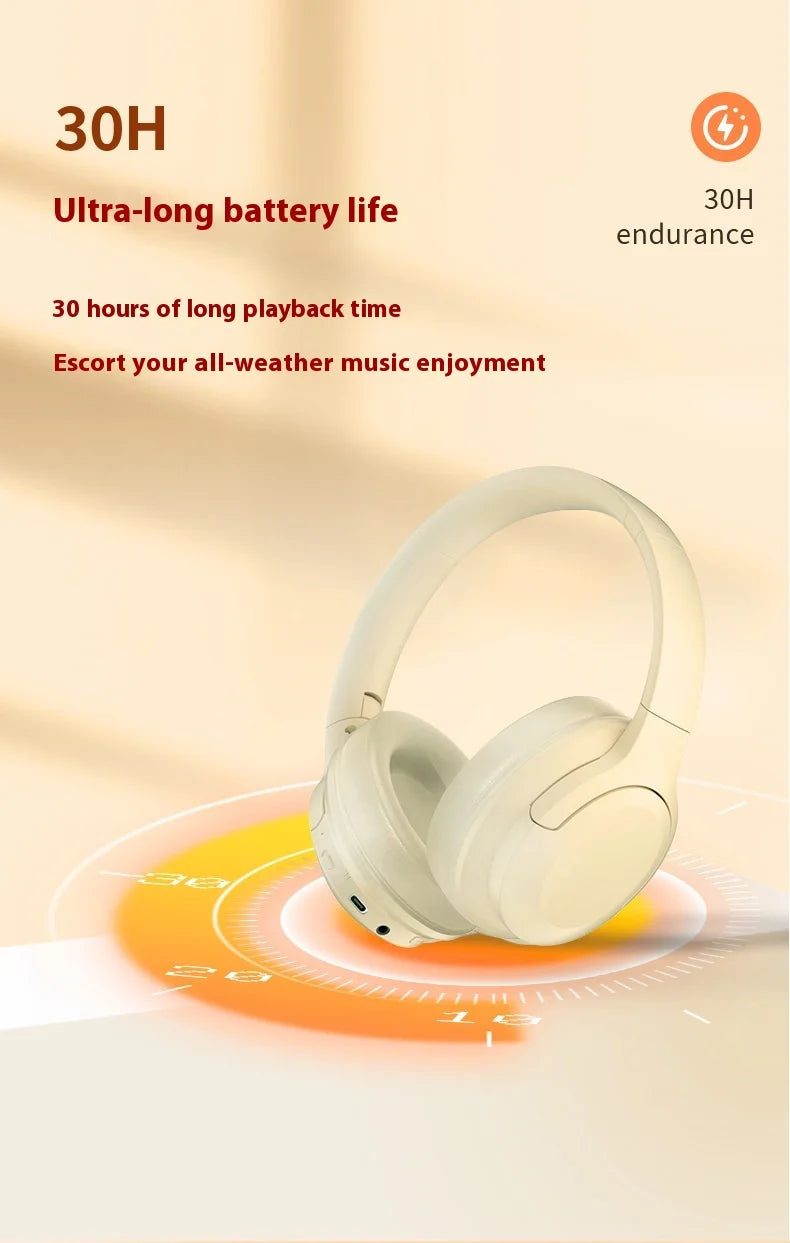 Wireless Bluetooth headset does not enter the ear, noise cancellation, ultra-long battery life, large power headse