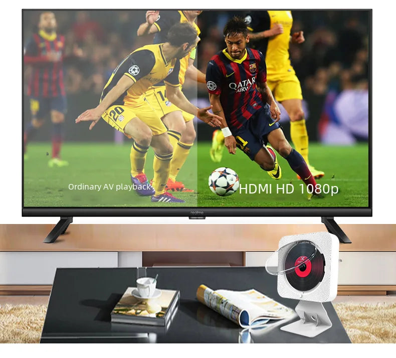 HD DVD All-in-One CD Player MP3 Home Rechargeable Portable Small Bluetooth Speaker Connect to TV