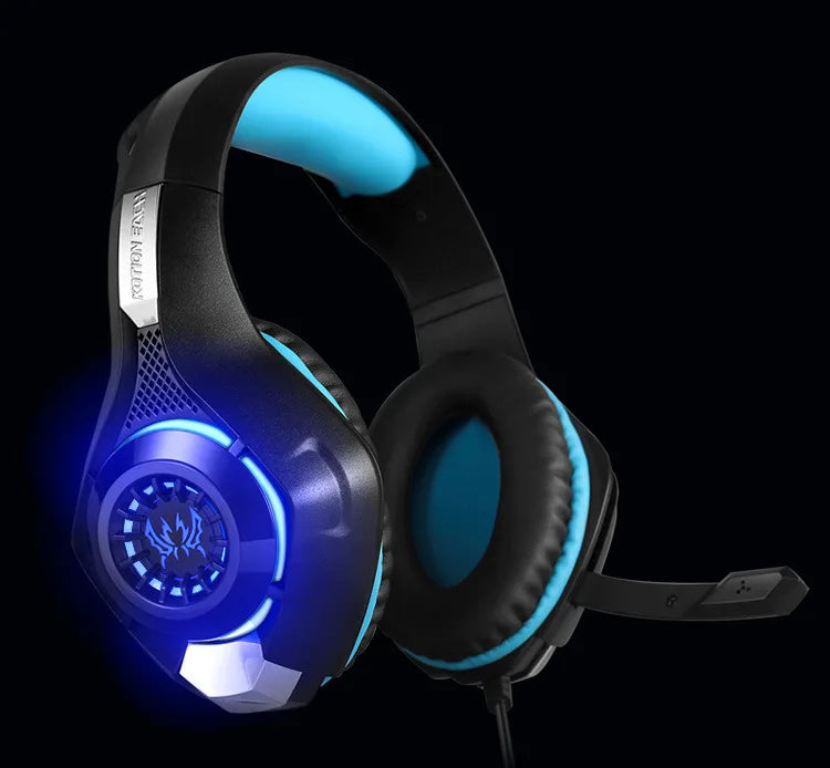 Wired Gaming Headset with Microphone – Over-Ear PC Gaming Headphones, 3.5mm Stereo Bass, Noise-Canceling Mic, RGB LED Light – Compatible with PS4, Xbox One, Nintendo Switch, Laptop, Phone – GM Series