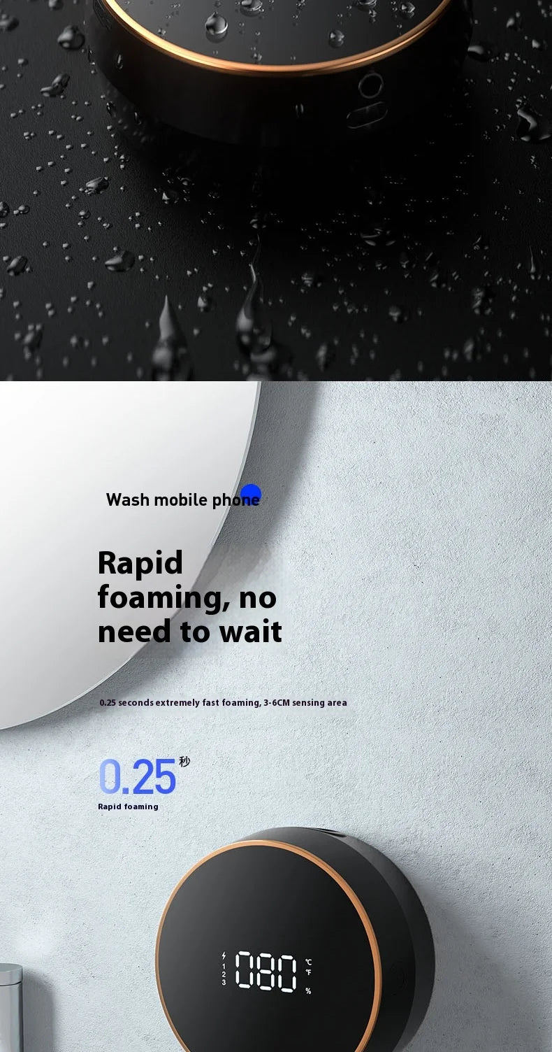Distributeur automatique de savon mousse ou gel, rechargeable par induction, avec écran numérique intelligent, pour salle de bain domestique, 300 ml