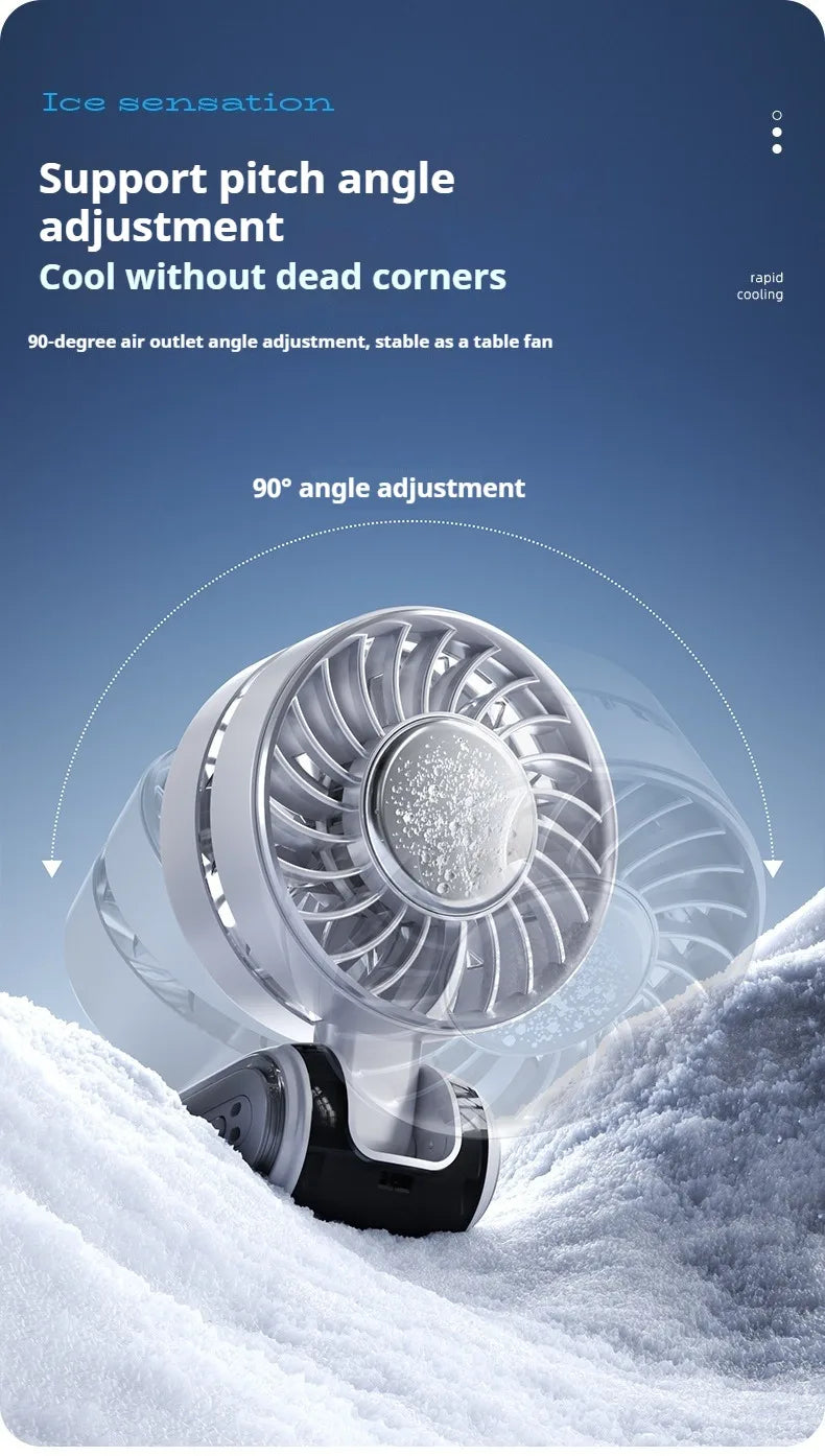 Ventilateur de refroidissement haute vitesse CryoFlow (avec plaque de refroidissement métallique intégrée pour une sensation glaciale instantanée au contact de la peau) Ventilateur portable ErgoFlow Pro