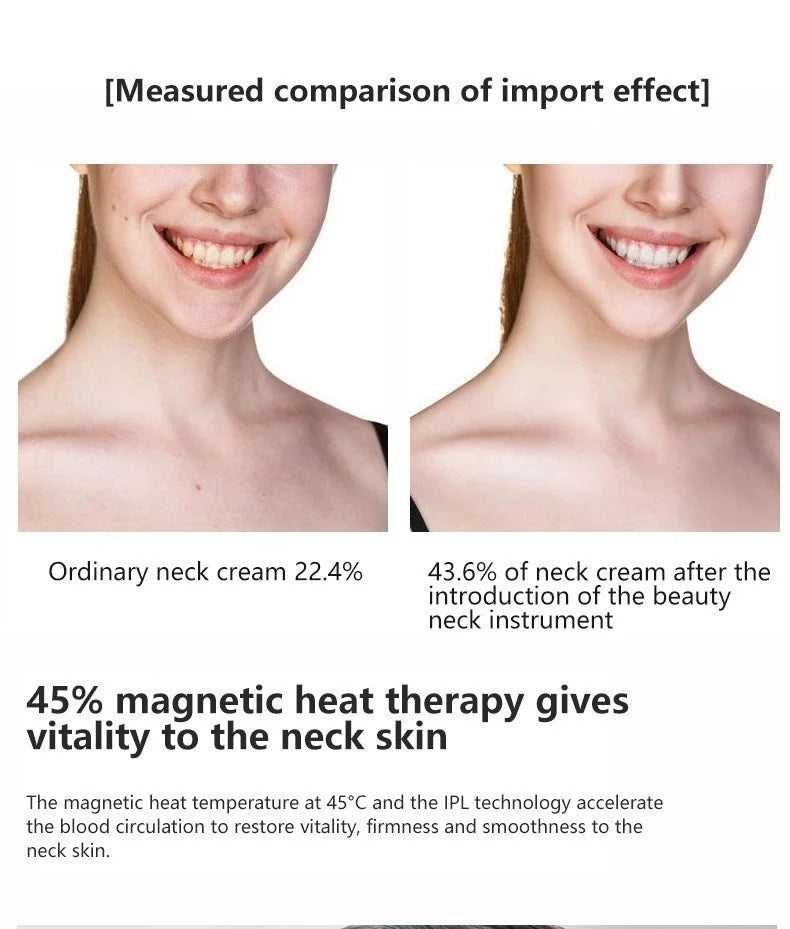 Masseur cou et visage Amélioration de la luminothérapie LED sept couleurs Vibration Beauté faciale Dispositif anti-rides et raffermissant pour la peau