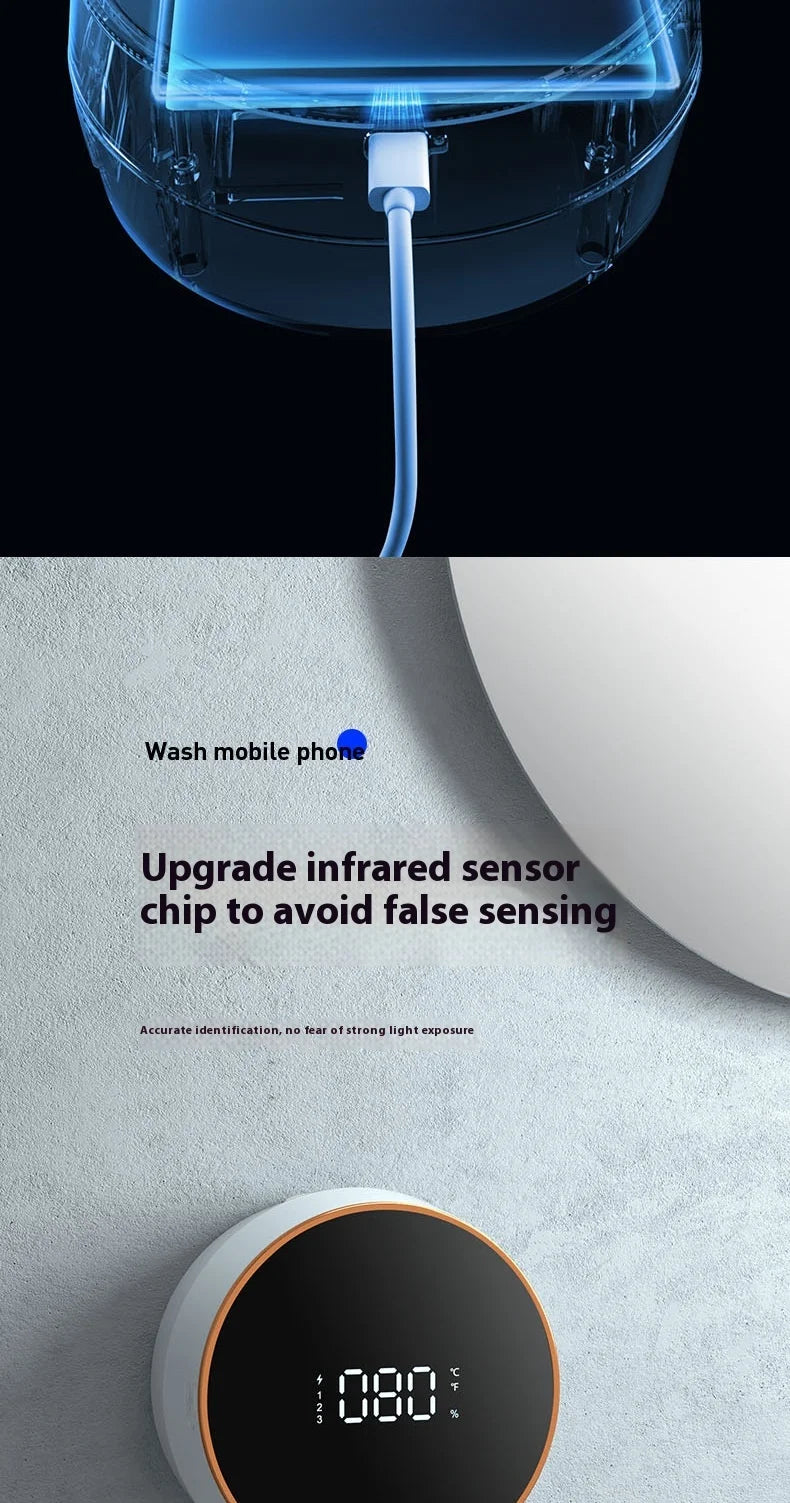 Distributeur automatique de savon mousse ou gel, rechargeable par induction, avec écran numérique intelligent, pour salle de bain domestique, 300 ml