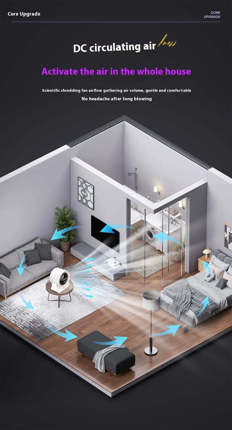 Cross-Border New Desktop Fan USB Digital Display 100 Speed High-Speed Turbo Small Fan Wall-Mounted Desktop Small Electric Fan