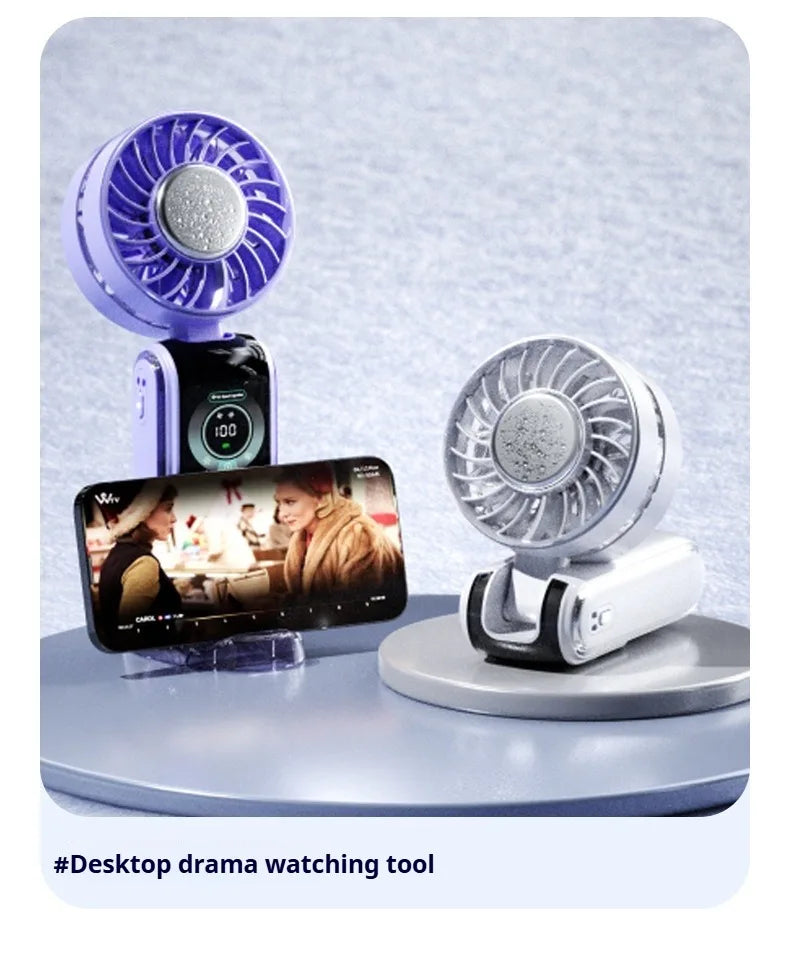 Ventilateur de refroidissement haute vitesse CryoFlow (avec plaque de refroidissement métallique intégrée pour une sensation glaciale instantanée au contact de la peau) Ventilateur portable ErgoFlow Pro