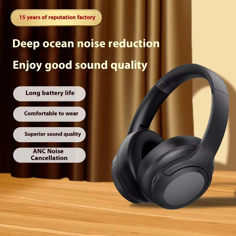 Wireless Bluetooth headset does not enter the ear, noise cancellation, ultra-long battery life, large power headse