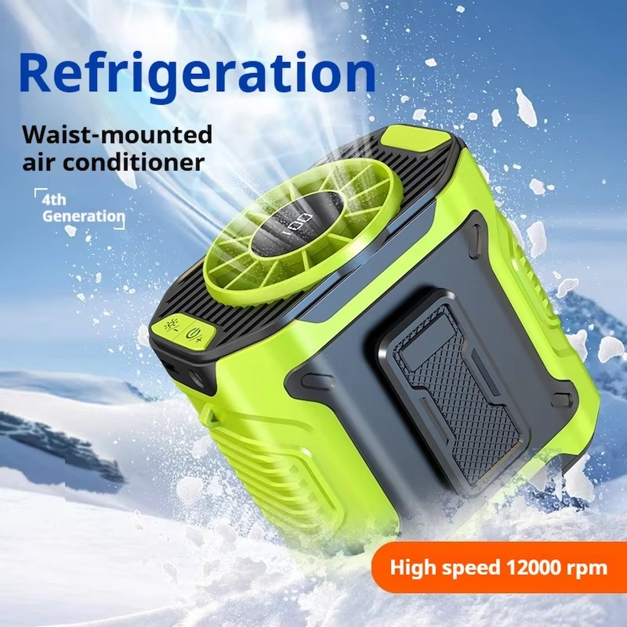 Waist Clip Fan Portable Fan 8000mAh USB Rechargeable Fan 3 Speeds Hanging Neck Fan with Power Bank LED Light Outdoor Camping Fan