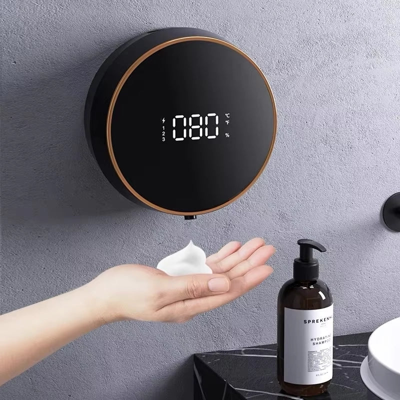 Smart Digital Display Induction RechargeableAutomaitic sensor Hand Washer Household Bathroom Foam Gel 300ml