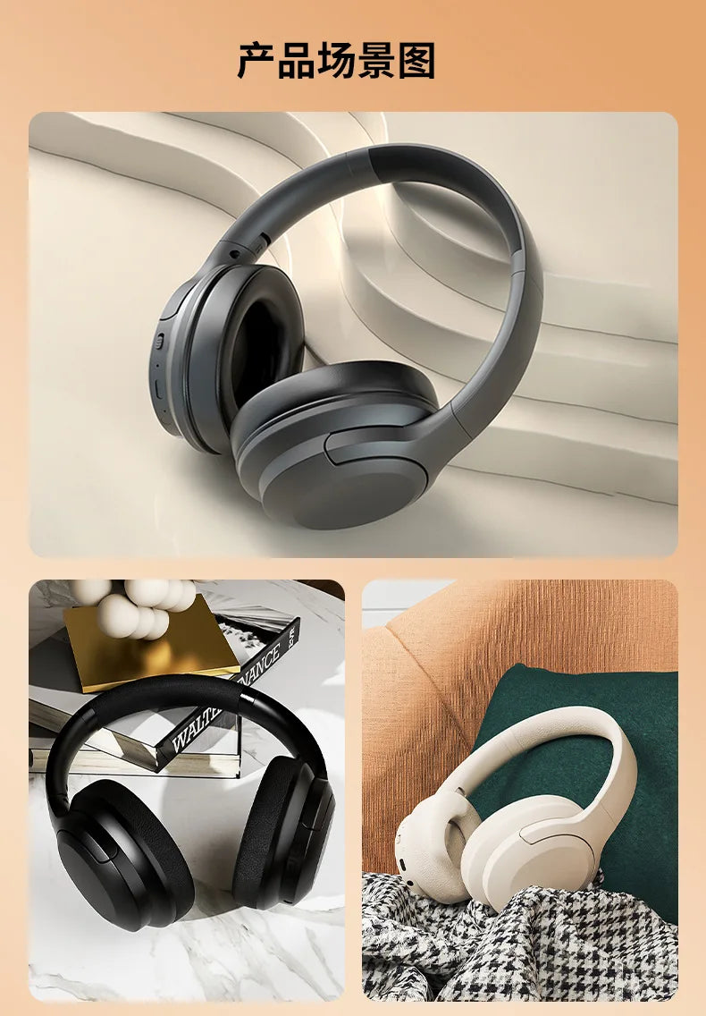Wireless Bluetooth headset does not enter the ear, noise cancellation, ultra-long battery life, large power headse