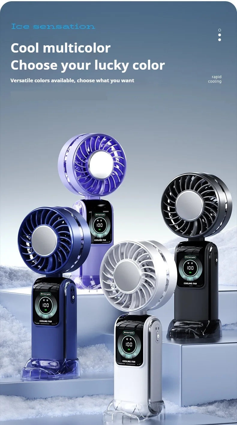 Ventilateur de refroidissement haute vitesse CryoFlow (avec plaque de refroidissement métallique intégrée pour une sensation glaciale instantanée au contact de la peau) Ventilateur portable ErgoFlow Pro