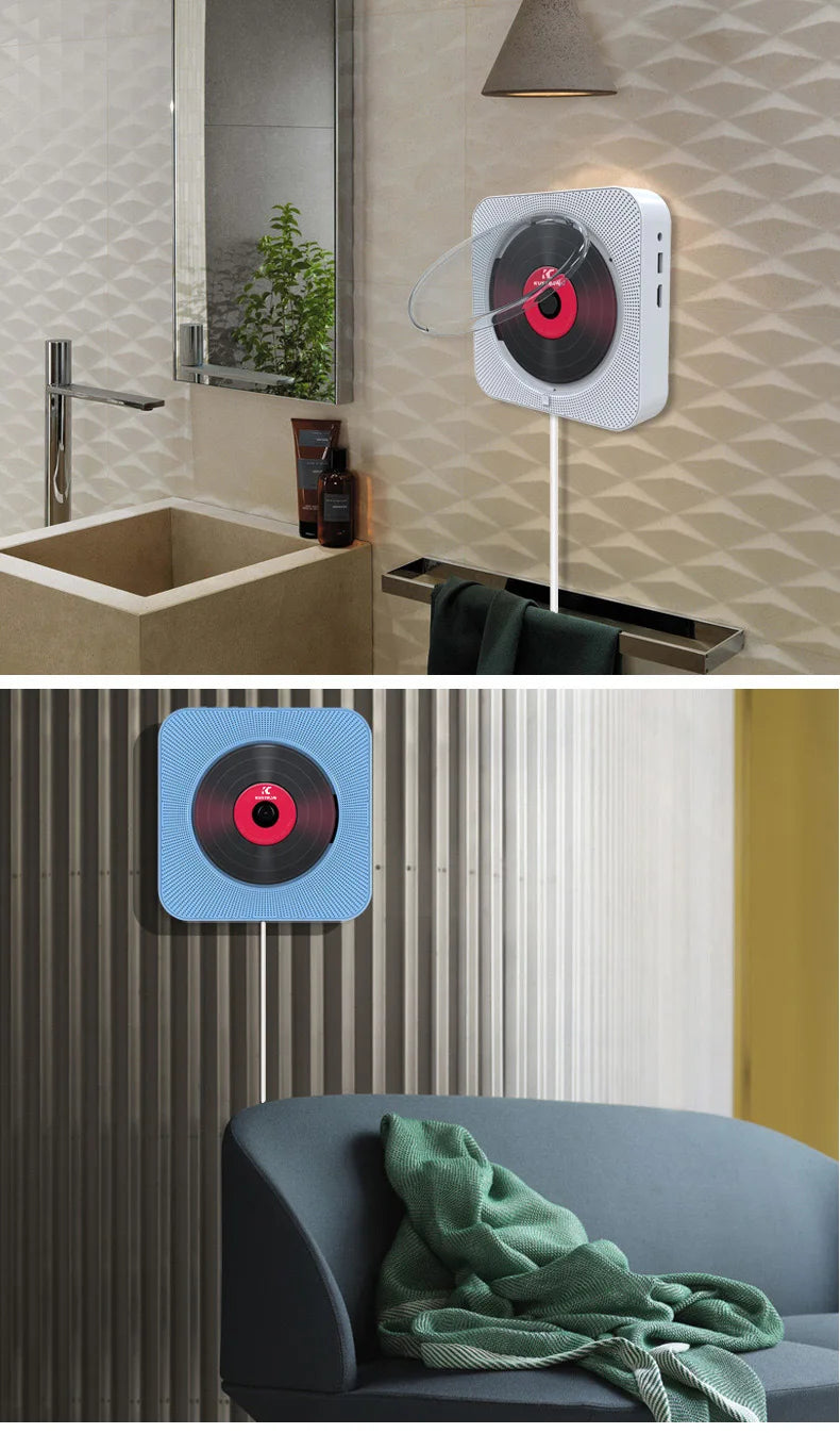 Lecteur CD portable – Enceinte Bluetooth tout-en-un, rechargeable, compatible MP3