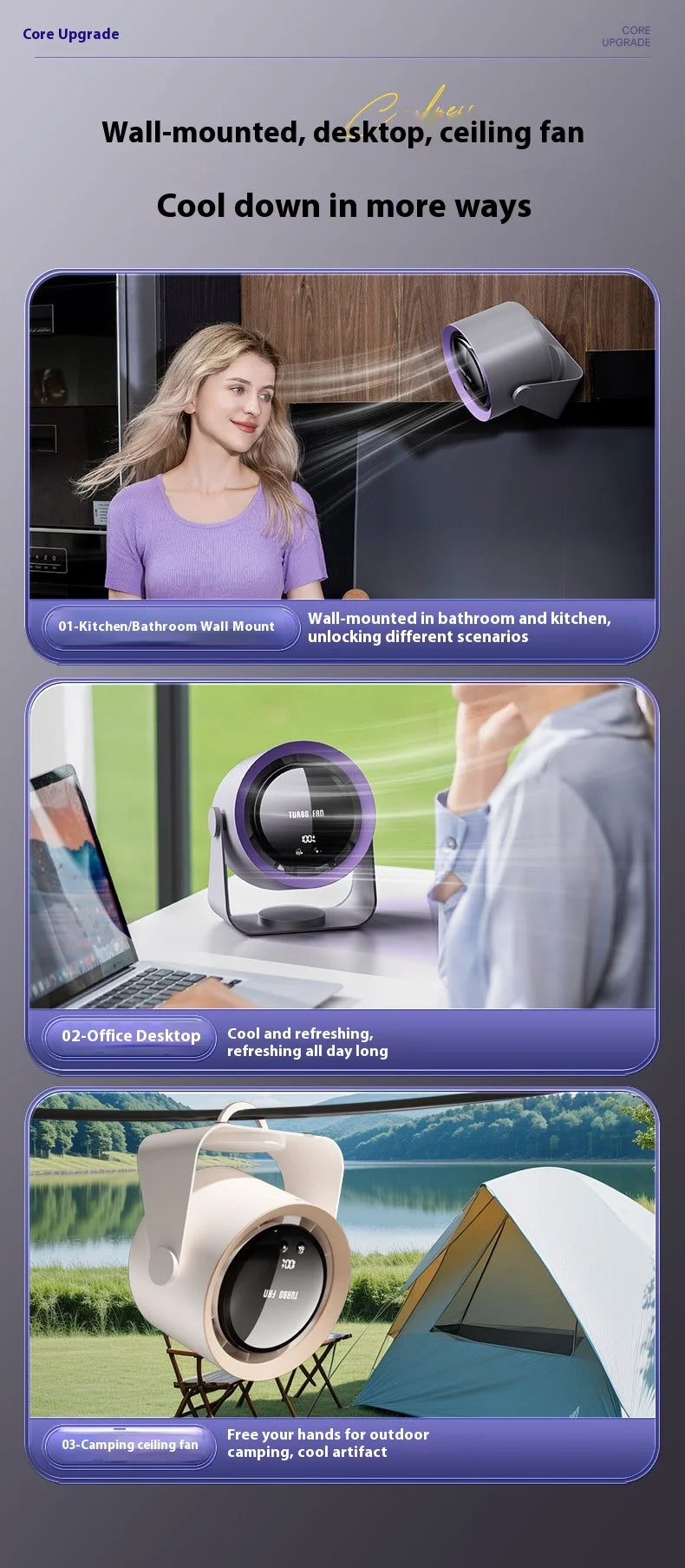 Ventilateur de bureau transfrontalier, affichage numérique USB, 100 vitesses, petit ventilateur turbo haute vitesse, petit ventilateur électrique mural/de bureau