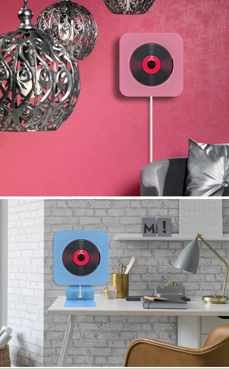 Lecteur CD portable – Enceinte Bluetooth tout-en-un, rechargeable, compatible MP3