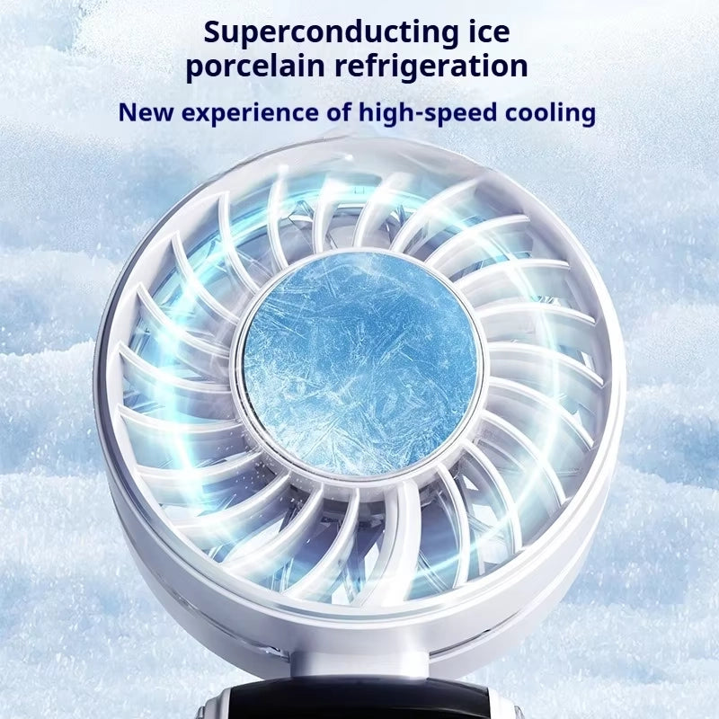 Ventilateur de refroidissement haute vitesse CryoFlow (avec plaque de refroidissement métallique intégrée pour une sensation glaciale instantanée au contact de la peau) Ventilateur portable ErgoFlow Pro