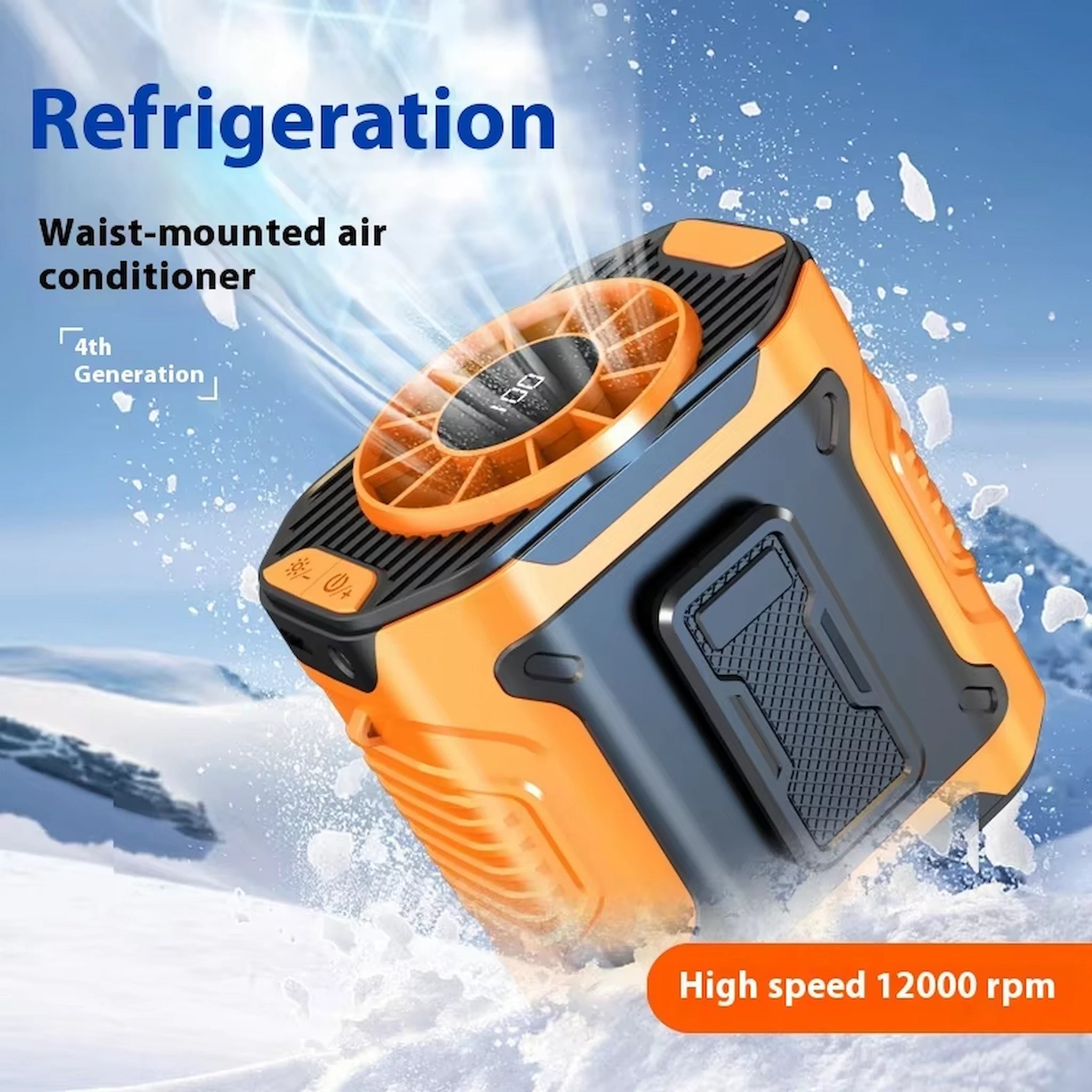Waist Clip Fan Portable Fan 8000mAh USB Rechargeable Fan 3 Speeds Hanging Neck Fan with Power Bank LED Light Outdoor Camping Fan
