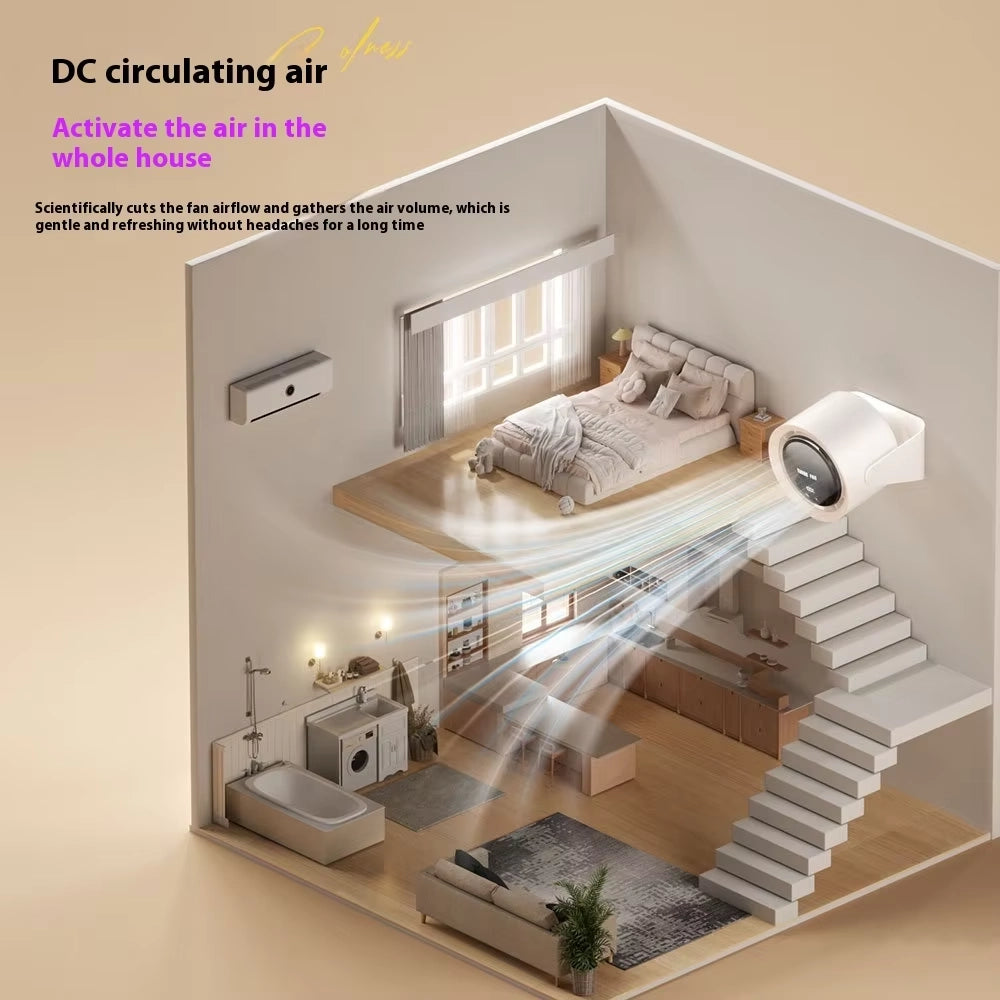 Cross-Border New Desktop Fan USB Digital Display 100 Speed High-Speed Turbo Small Fan Wall-Mounted Desktop Small Electric Fan