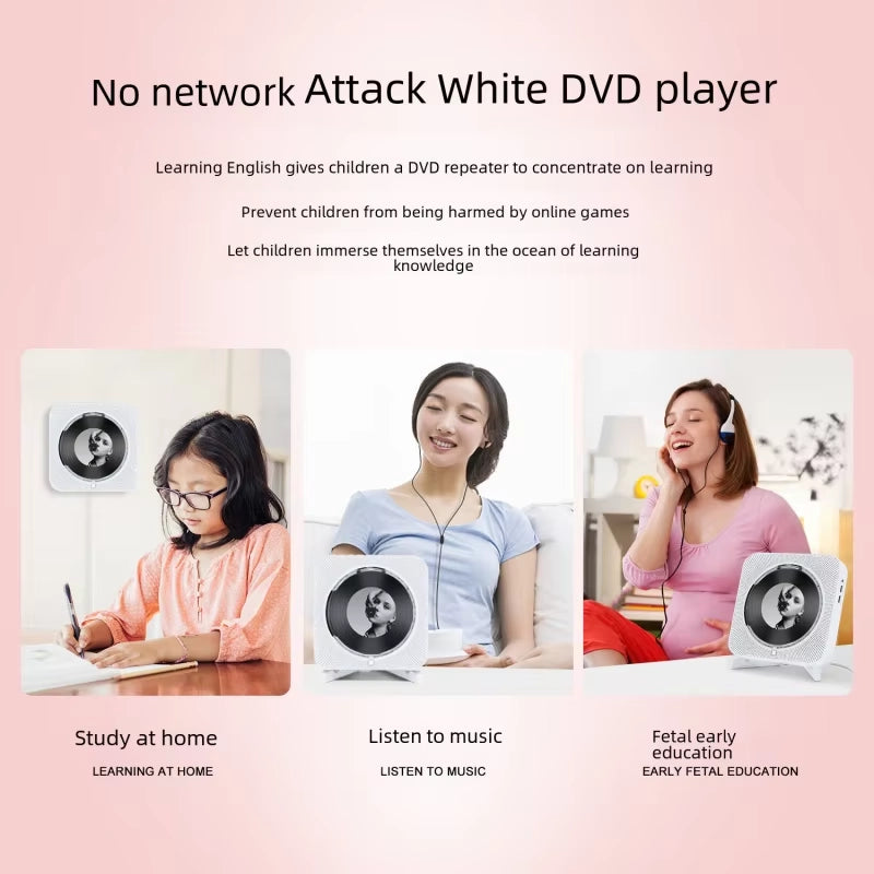 HD DVD All-in-One CD Player MP3 Home Rechargeable Portable Small Bluetooth Speaker Connect to TV