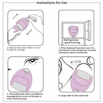 Rouleau de glace 2-en-1 en forme de cœur pour le visage - Masseur facial rafraîchissant pour réduire les poches, les cernes et la taille des pores - Peau des yeux et du visage