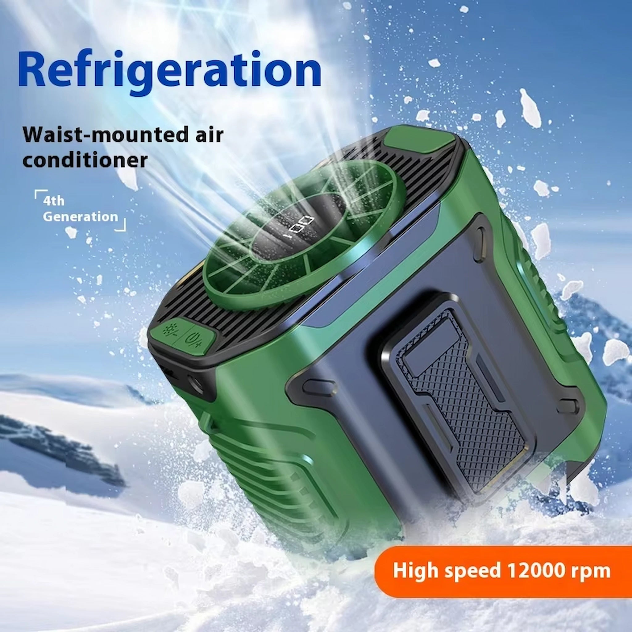 Waist Clip Fan Portable Fan 8000mAh USB Rechargeable Fan 3 Speeds Hanging Neck Fan with Power Bank LED Light Outdoor Camping Fan