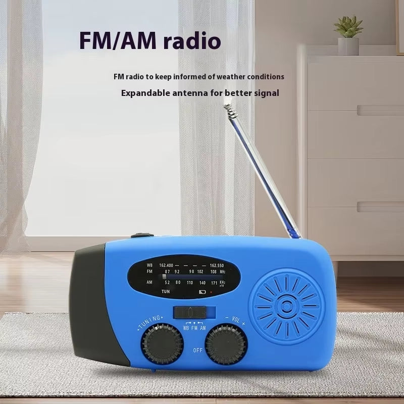 Radio multifonction d'urgence, manivelle de dynamo, radio solaire, pour l'extérieur, chargement d'urgence, lampe de poche