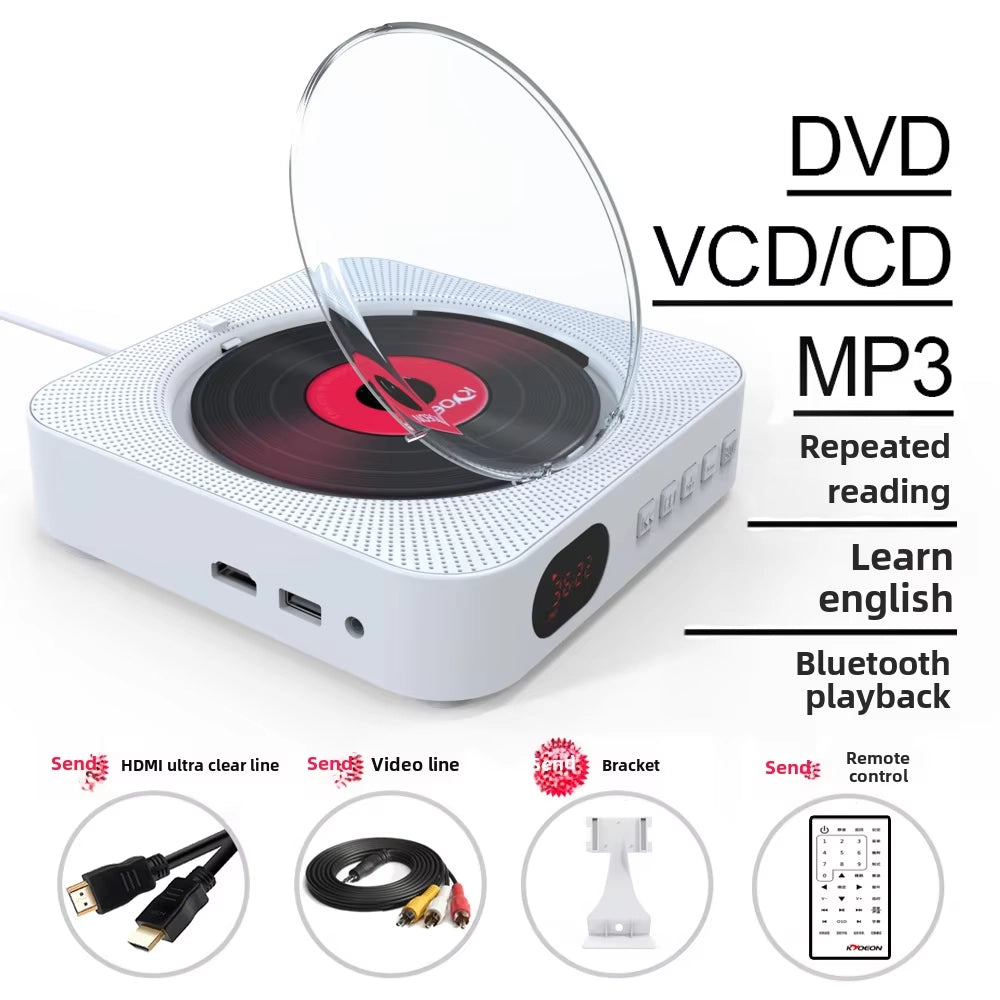 HD DVD All-in-One CD Player MP3 Home Rechargeable Portable Small Bluetooth Speaker Connect to TV