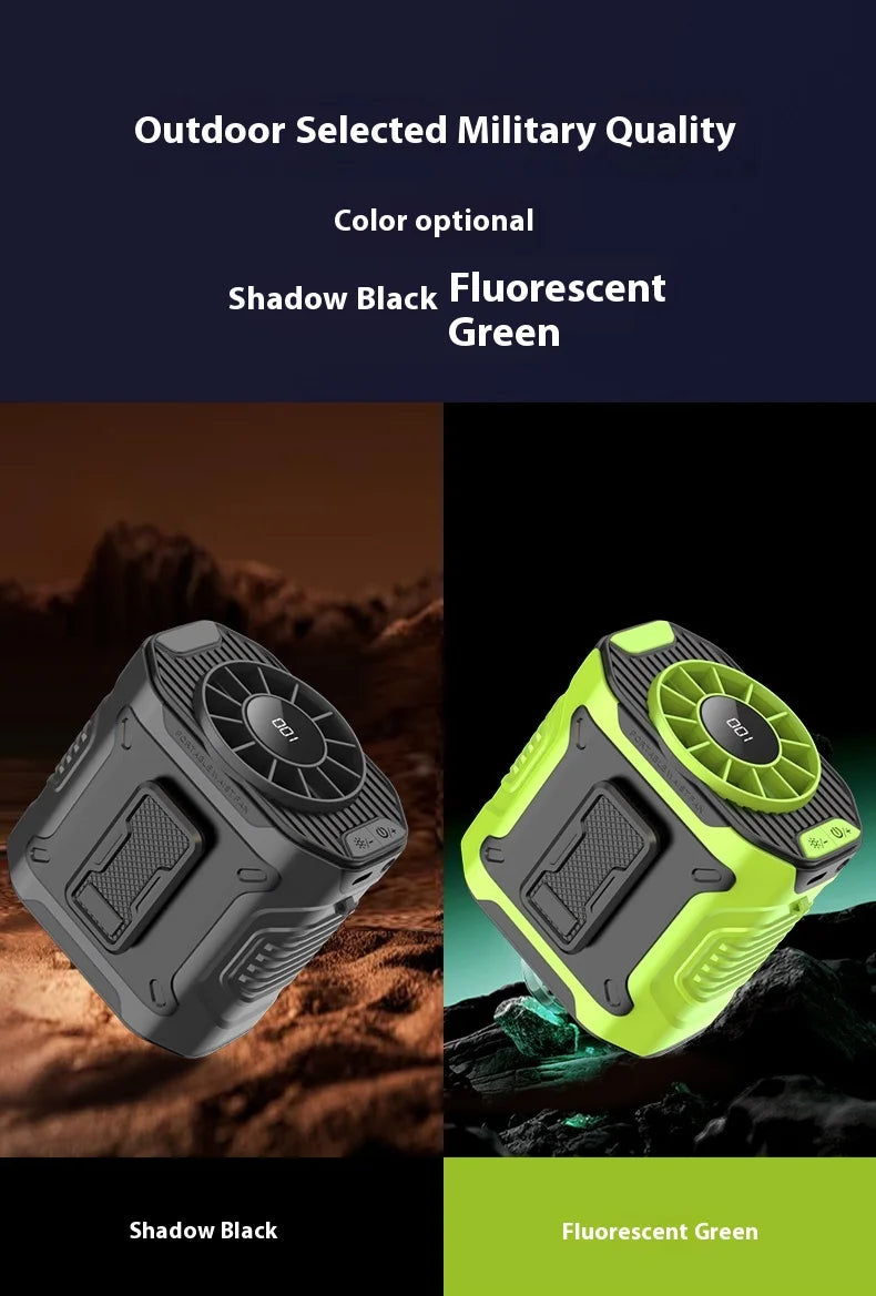 Waist Clip Fan Portable Fan 8000mAh USB Rechargeable Fan 3 Speeds Hanging Neck Fan with Power Bank LED Light Outdoor Camping Fan