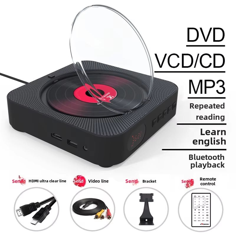 HD DVD All-in-One CD Player MP3 Home Rechargeable Portable Small Bluetooth Speaker Connect to TV