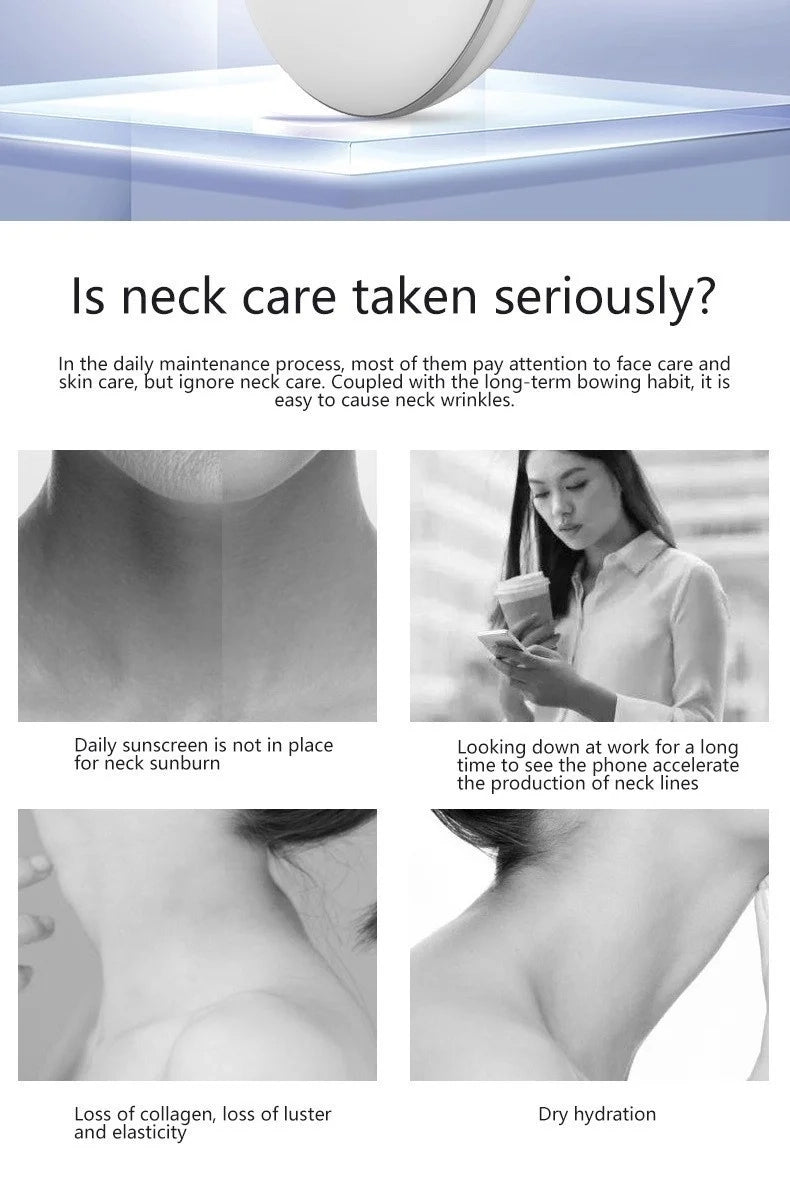 Masseur cou et visage Amélioration de la luminothérapie LED sept couleurs Vibration Beauté faciale Dispositif anti-rides et raffermissant pour la peau