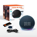 Bluetooth Speaker with Clock Display & RGB Light - Subwoofer Wireless Speaker with FM Radio TWS USB Play