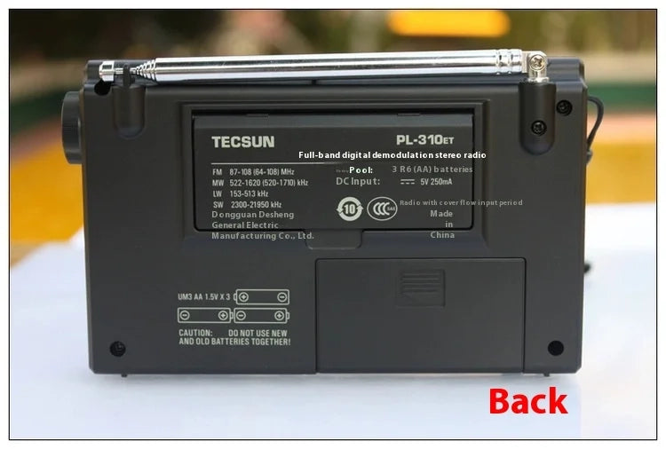 Radio numérique stéréo toutes bandes à démodulation Tecsun PL-310ET