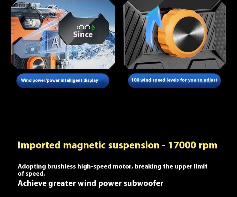 High-Speed Waist-Mounted Fan for Outdoor Sports & Camping - USB-Rechargeable with Power Bank Function, 8000Amh