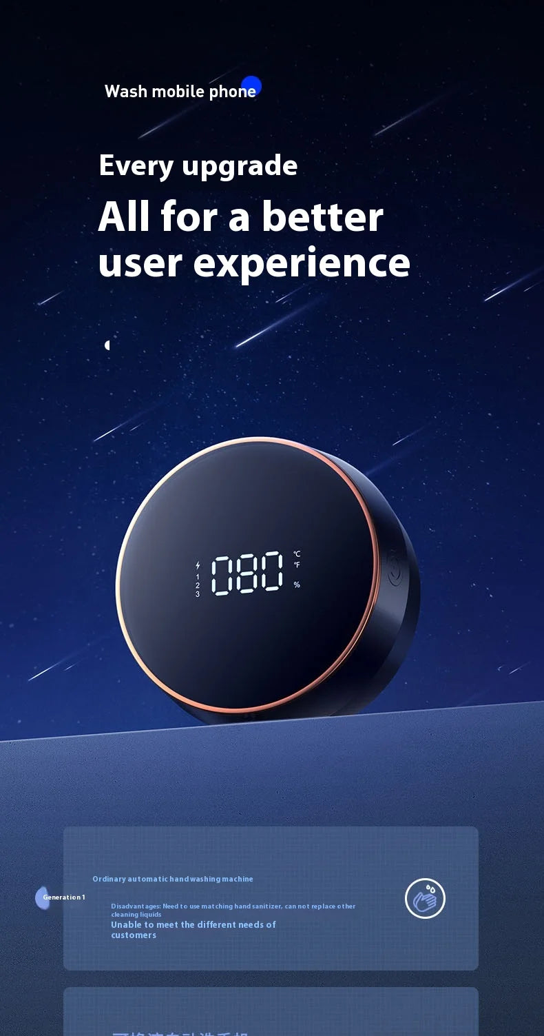 Distributeur automatique de savon mousse ou gel, rechargeable par induction, avec écran numérique intelligent, pour salle de bain domestique, 300 ml