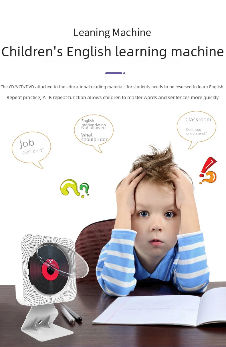 HD DVD All-in-One CD Player MP3 Home Rechargeable Portable Small Bluetooth Speaker Connect to TV