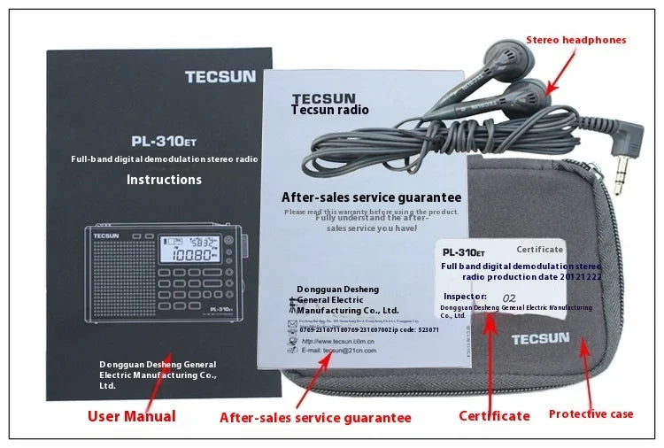 Radio numérique stéréo toutes bandes à démodulation Tecsun PL-310ET