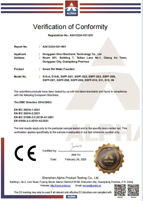 Fontaine à eau automatique pour chat avec filtre