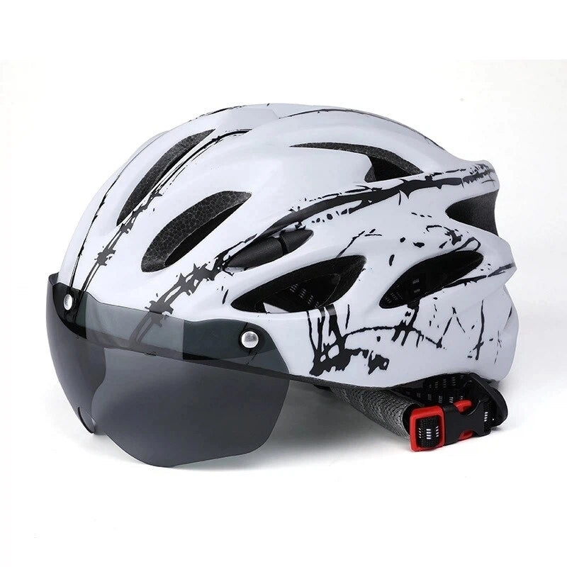 Safety Cycling Helmet for Men Women - Ultra Light MTB Road Bike Helmet with Magnetic Visor & LED Rear Light