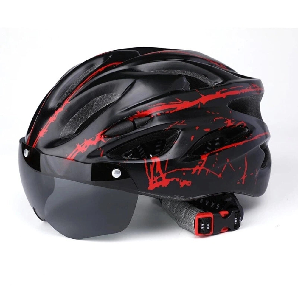 Safety Cycling Helmet for Men Women - Ultra Light MTB Road Bike Helmet with Magnetic Visor & LED Rear Light
