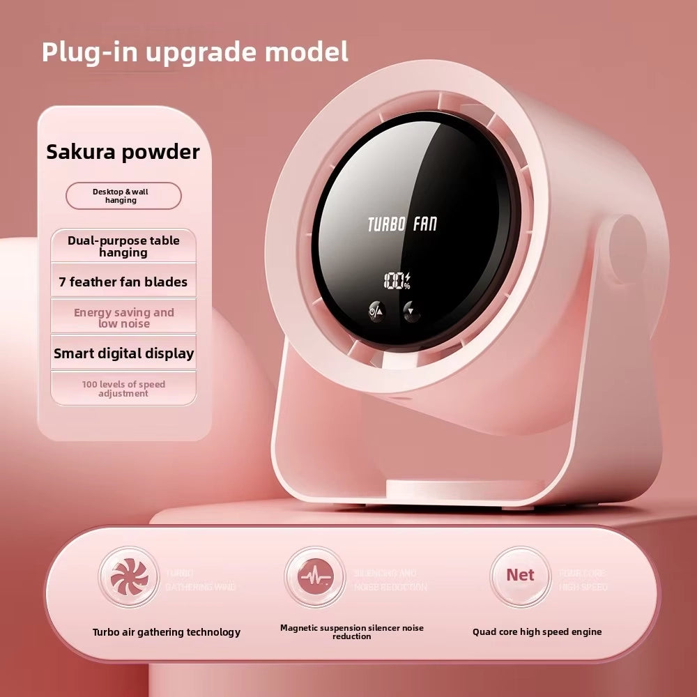 Ventilateur de bureau transfrontalier, affichage numérique USB, 100 vitesses, petit ventilateur turbo haute vitesse, petit ventilateur électrique mural/de bureau
