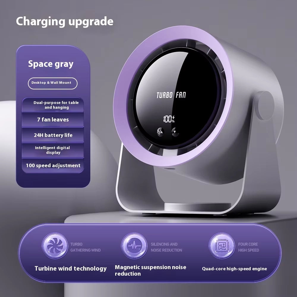 Ventilateur de bureau transfrontalier, affichage numérique USB, 100 vitesses, petit ventilateur turbo haute vitesse, petit ventilateur électrique mural/de bureau