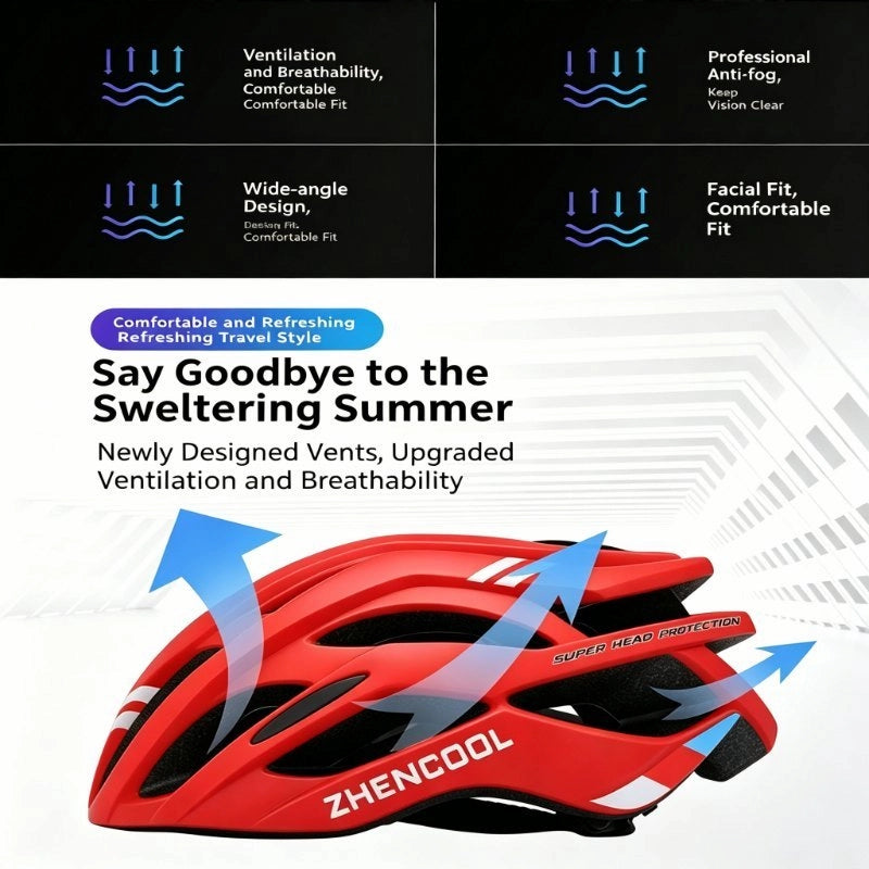 Safety Cycling Helmet for Men Women - Ultra Light MTB Road Bike Helmet with LED Rear Light