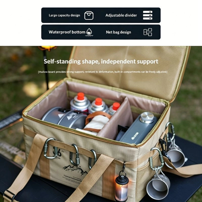 Tactical Camping Bag with Table｜36L Large Capacity Portable Storage Organizer for Outdoor Picnic Beach Hiking Travel｜2-in-1 Bag & Table
