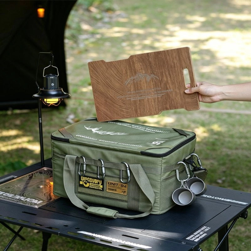 Tactical Camping Bag with Table｜36L Large Capacity Portable Storage Organizer for Outdoor Picnic Beach Hiking Travel｜2-in-1 Bag & Table