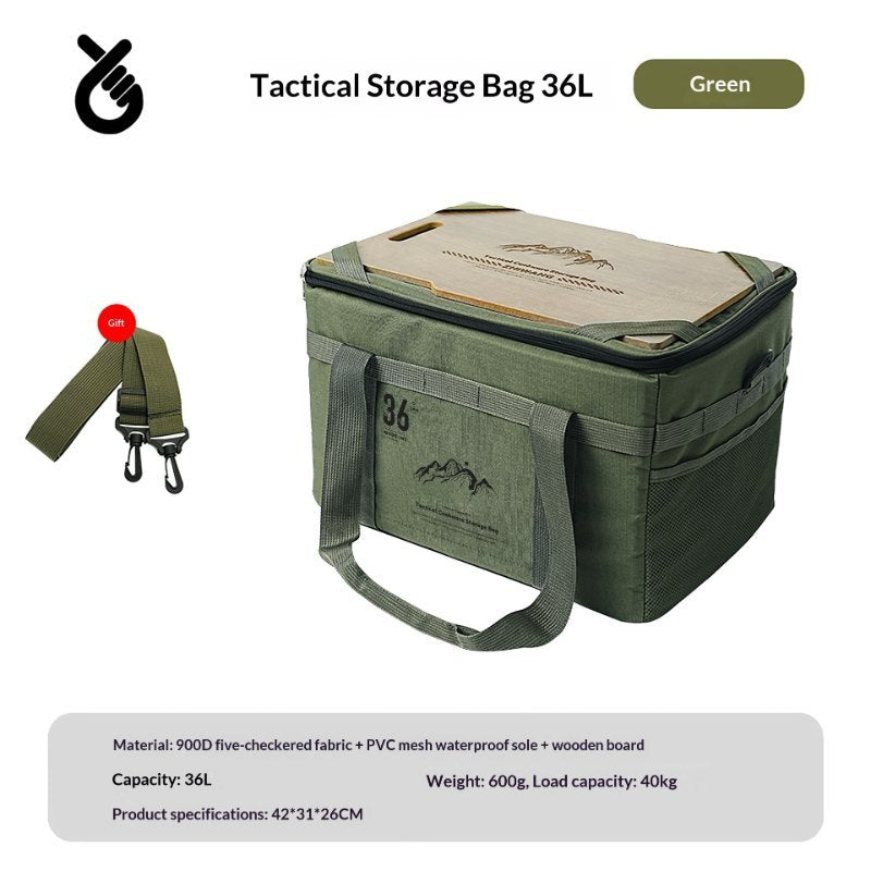 Tactical Camping Bag with Table｜36L Large Capacity Portable Storage Organizer for Outdoor Picnic Beach Hiking Travel｜2-in-1 Bag & Table