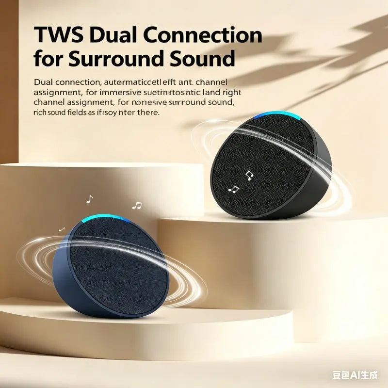 Portable Bluetooth Speaker,  Wireless Speaker, Supports Stereo Pairing, TWS Connection, RGB Lights, FM Radio, USB Drive Playback, LED Party Lights