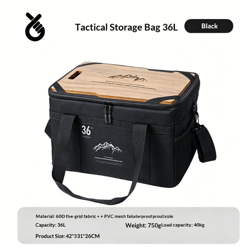 Tactical Camping Bag with Table｜36L Large Capacity Portable Storage Organizer for Outdoor Picnic Beach Hiking Travel｜2-in-1 Bag & Table