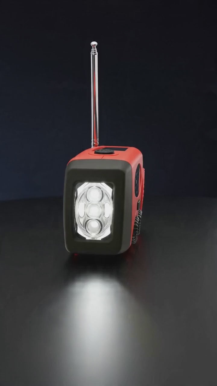 Multifunctional emergency radio hand crank power generation solar radio outdoor emergency charging flashlight